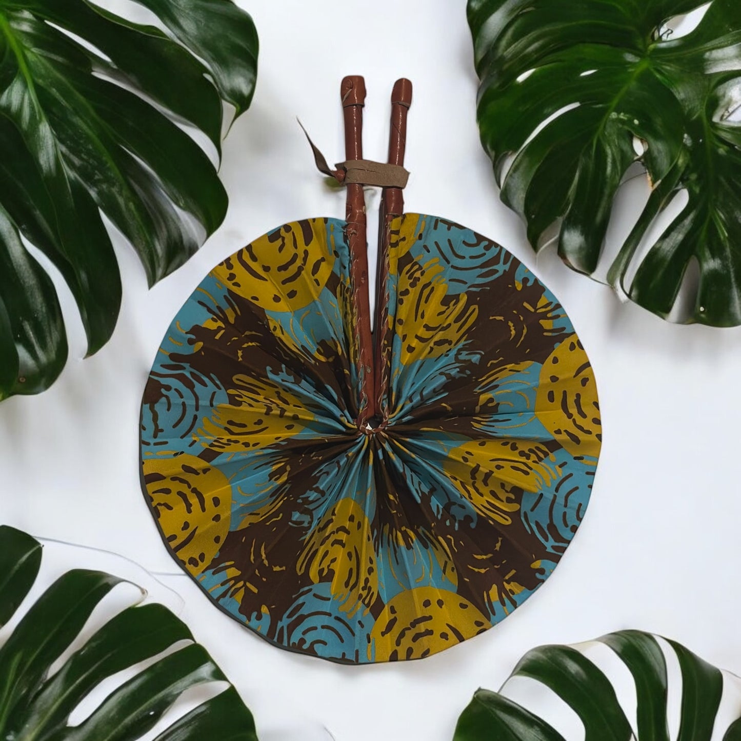Savanna Drift Ankara Folding Fan