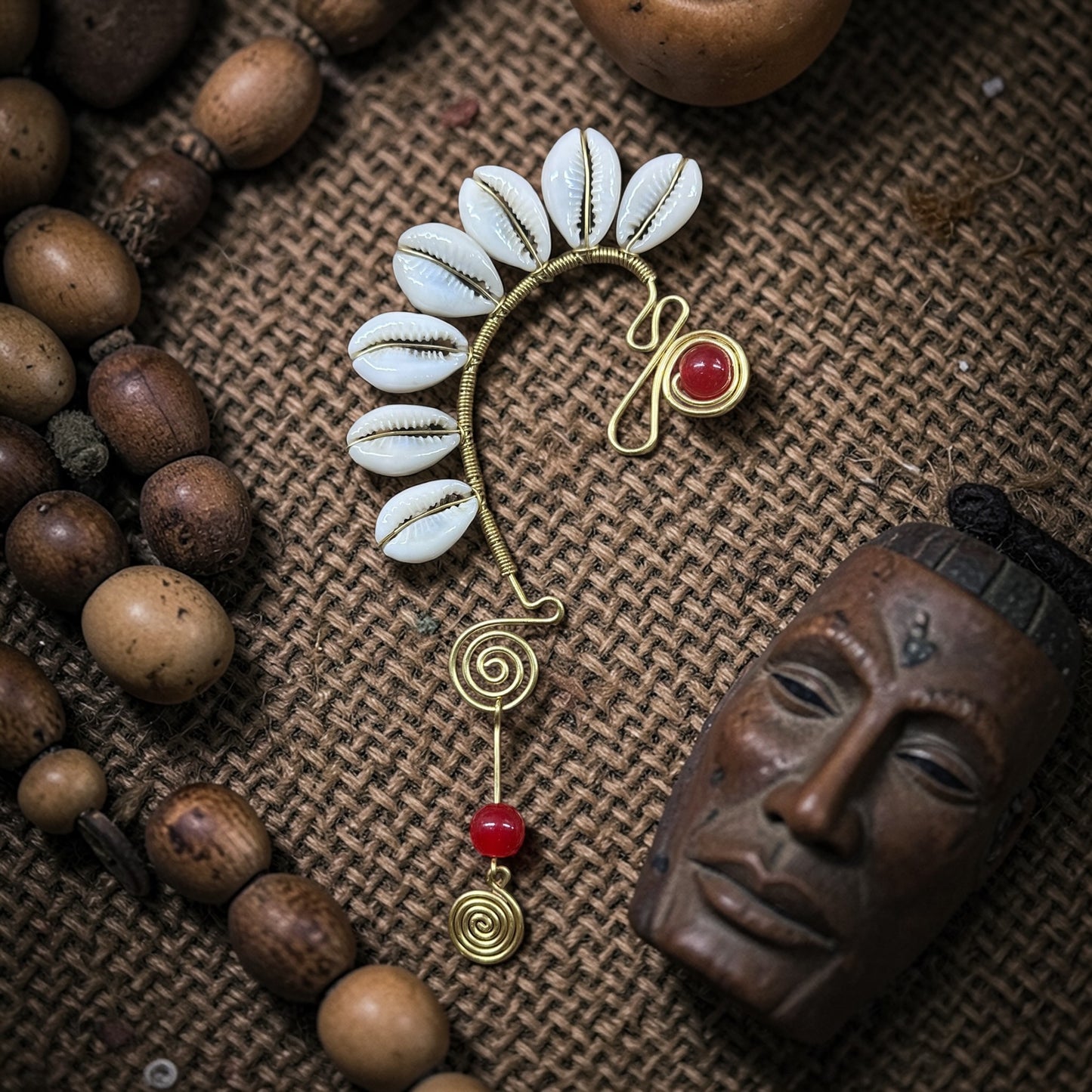 AdornHer “Soft Bloom” Cowrie Ear Cuff (Right Ear)
