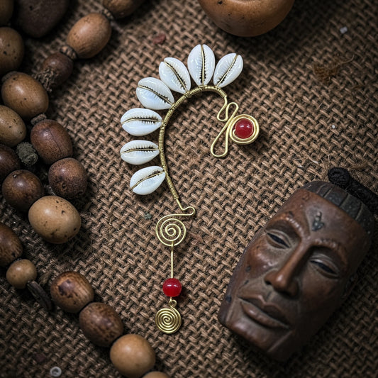 AdornHer “Soft Bloom” Cowrie Ear Cuff (Right Ear)