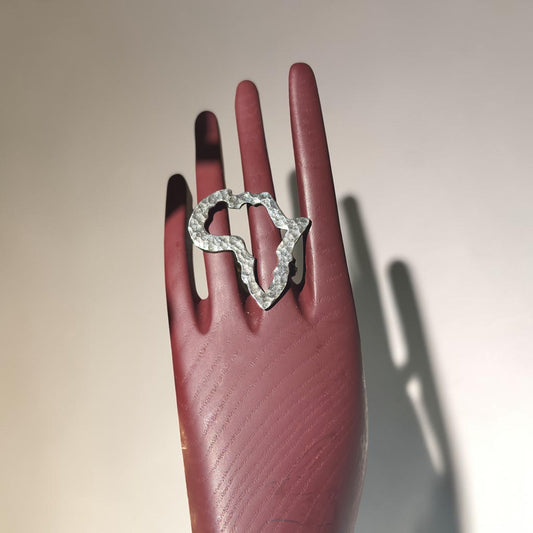 Africa Outline Silver Ring