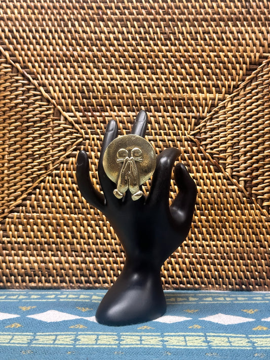 Praying Hands Brass Ring