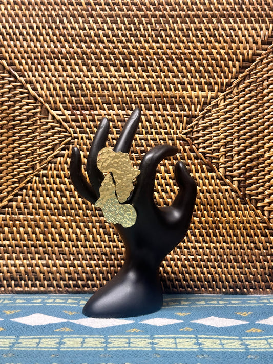 Africa Map Brass Ring