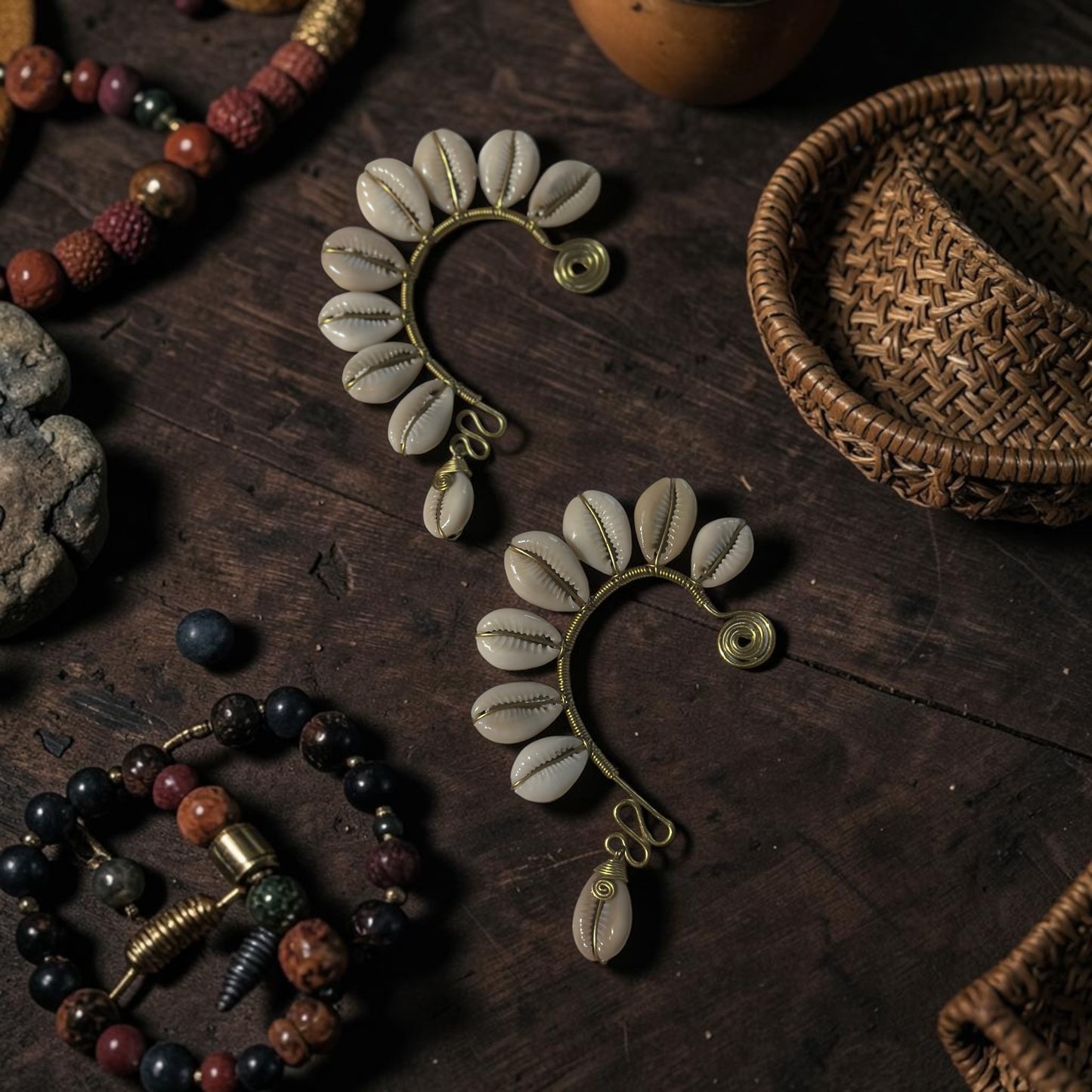 AdornHer “Spiral Sun” Cowrie Ear Cuff  (Right Ear)