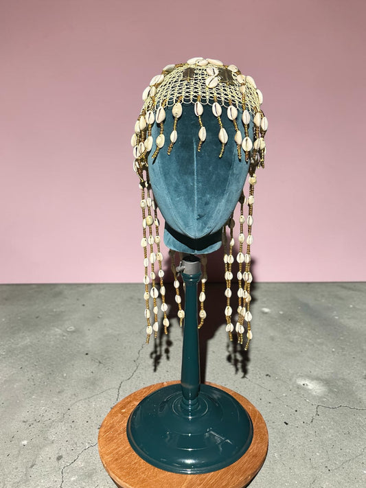 Golden Ancestry Cowrie Shell Headpiece