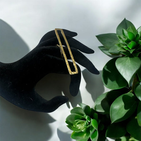 Ethereal Bar: Hammered Brass Statement Ring