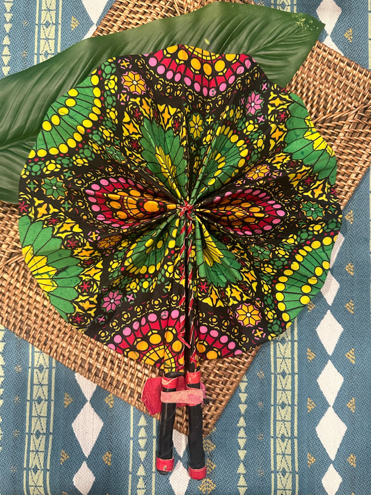 Nkiru Radiant Mosaic Ankara Folding Fan