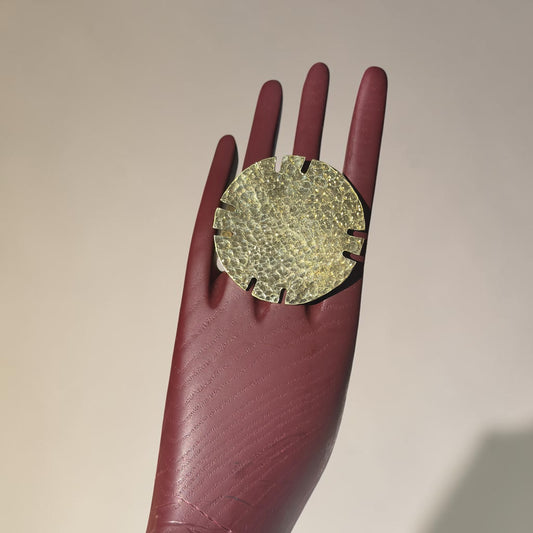 Sunburst Shield Brass Ring