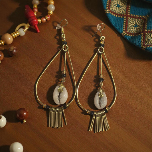 Royal Cowrie Fringe Earrings