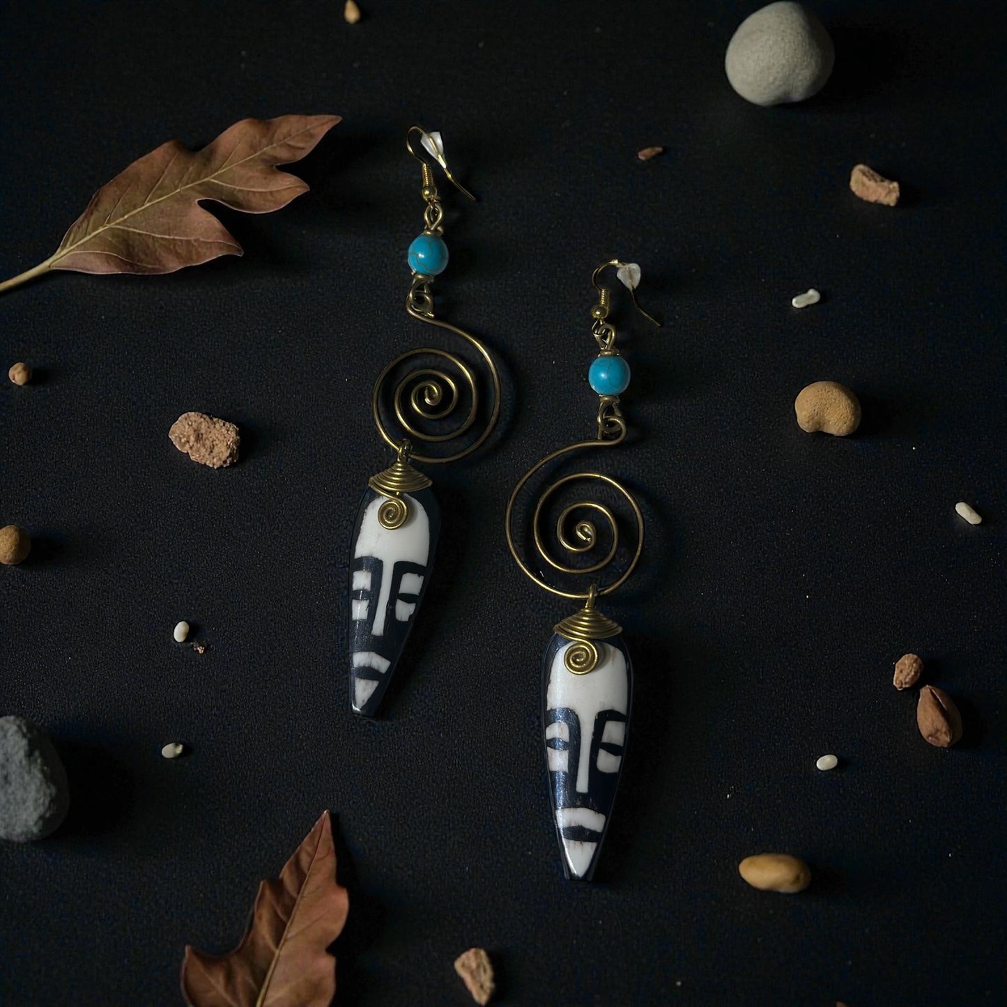 Spiral Guardian Mask Earrings