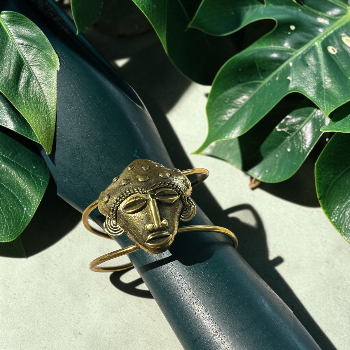 Faces of the Divine Brass Cuff — “Crowned by the Sun”