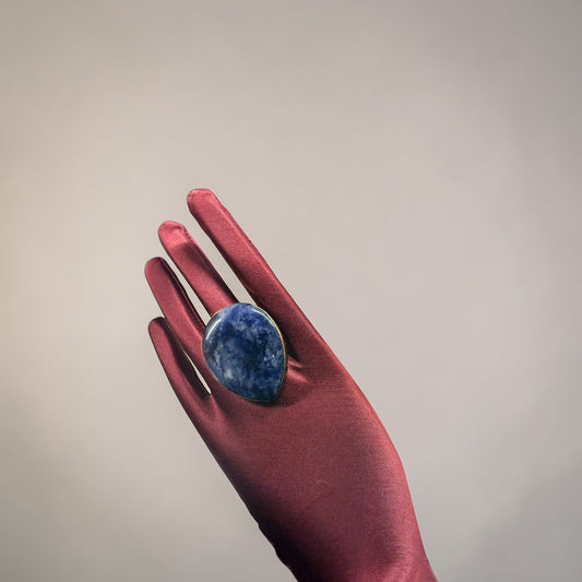 Sodalite Brass Ring – Teardrop