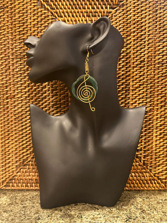 Zuri Jade Brass Earrings