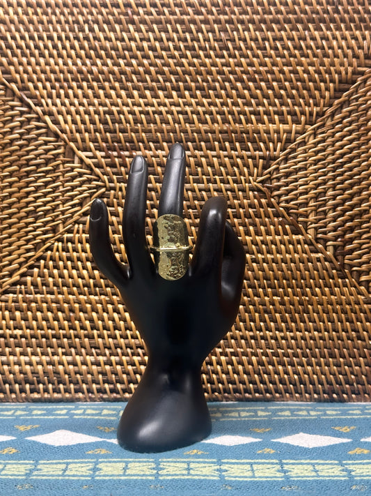 Hammered Brass Band Ring