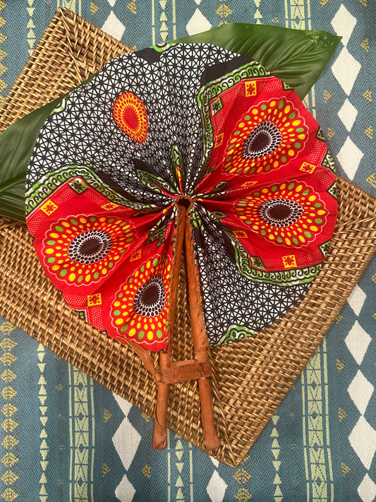 Zalika Rangi Colorful Ankara Folding Fan