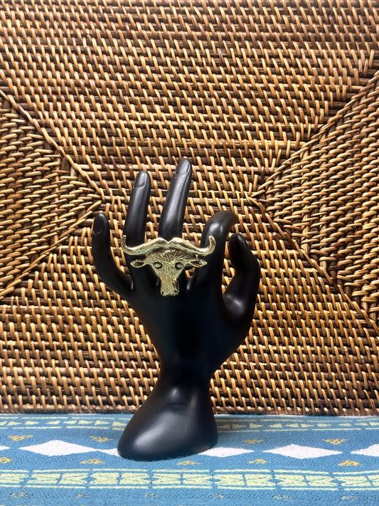 Bull Head Brass Ring
