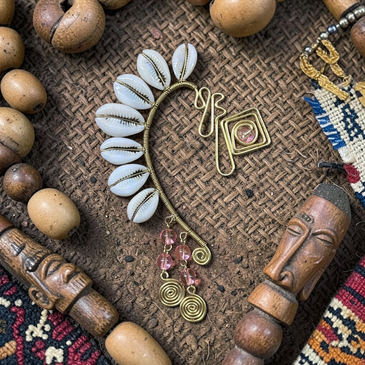 AdornHer “Blush Radiance” Cowrie Ear Cuff (Right Ear)