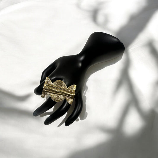Dynasty Bow: Regal Brass Statement Ring