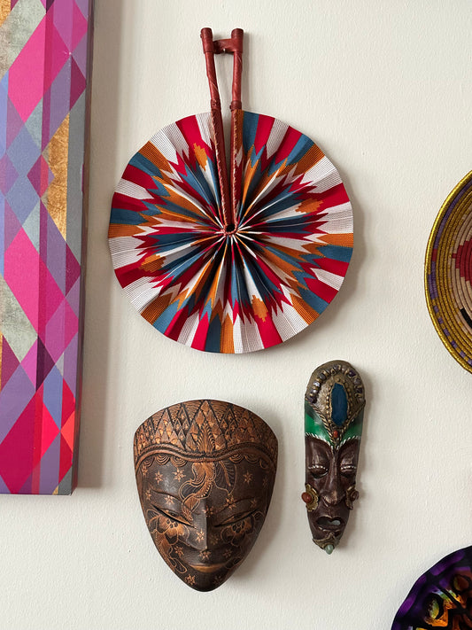 Desert Prism Ankara Folding Fan