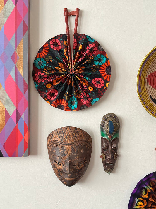 Flower Child Ankara Folding Fan
