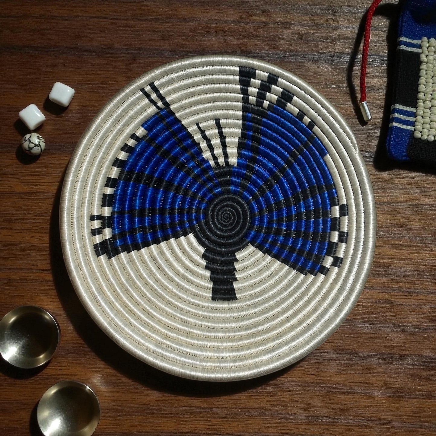🕊️ Blue Monarch Woven Basket