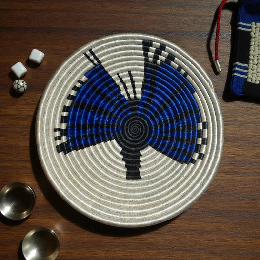 🕊️ Blue Monarch Woven Basket