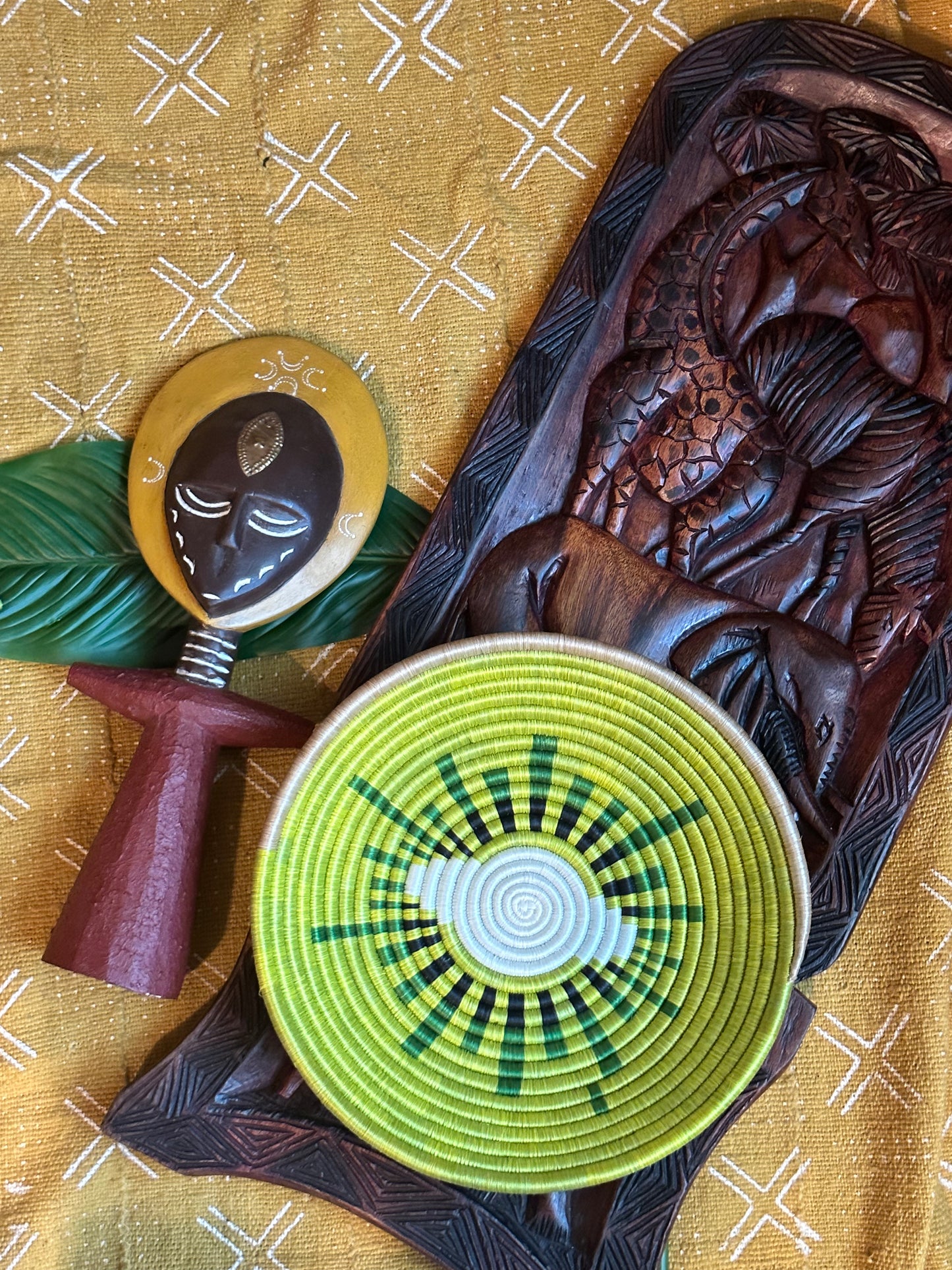 Lime Zest Harmony Woven African Basket