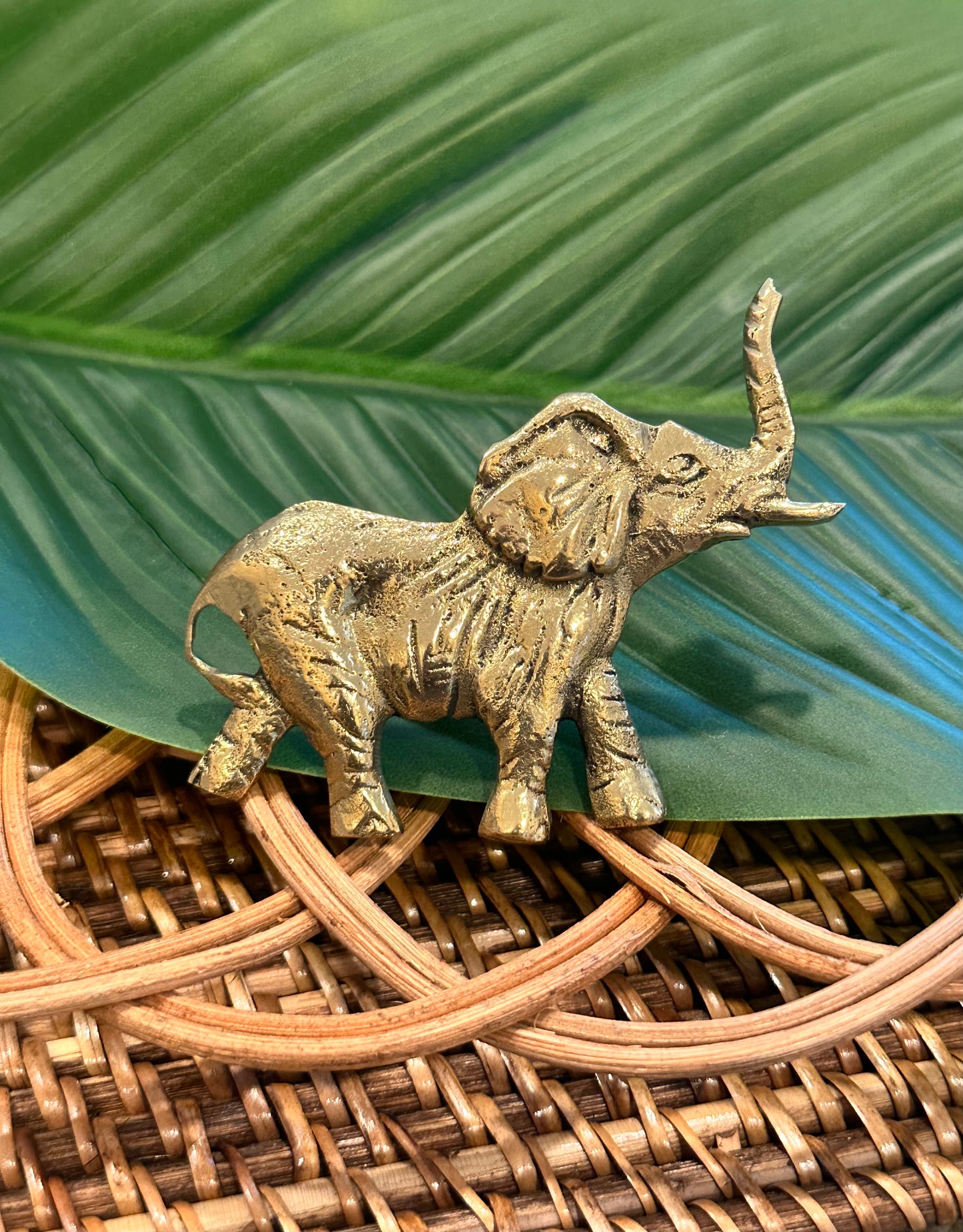 Majestic Elephant Brass Ring
