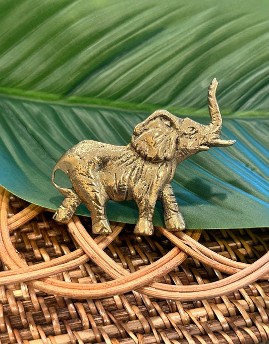Majestic Elephant Brass Ring