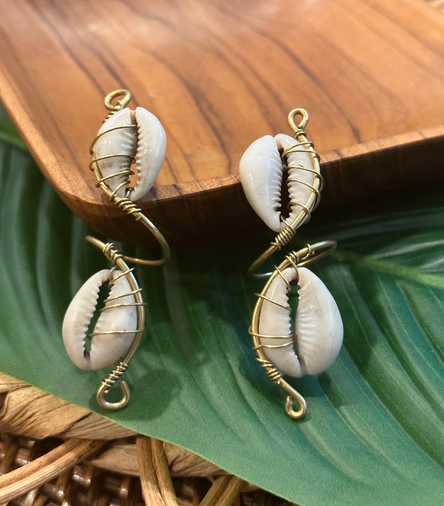 Anel Cowrie Duplo Amarachi Estilo 2
