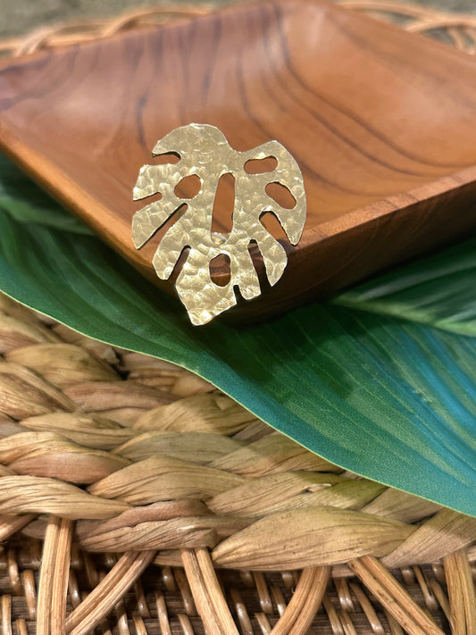 Anel de latão Monstera