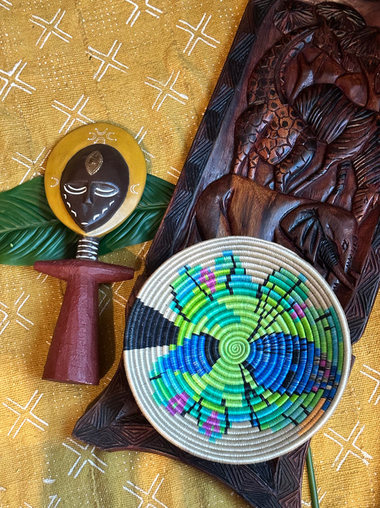 Enchanted Whimsy Garden Woven African Basket