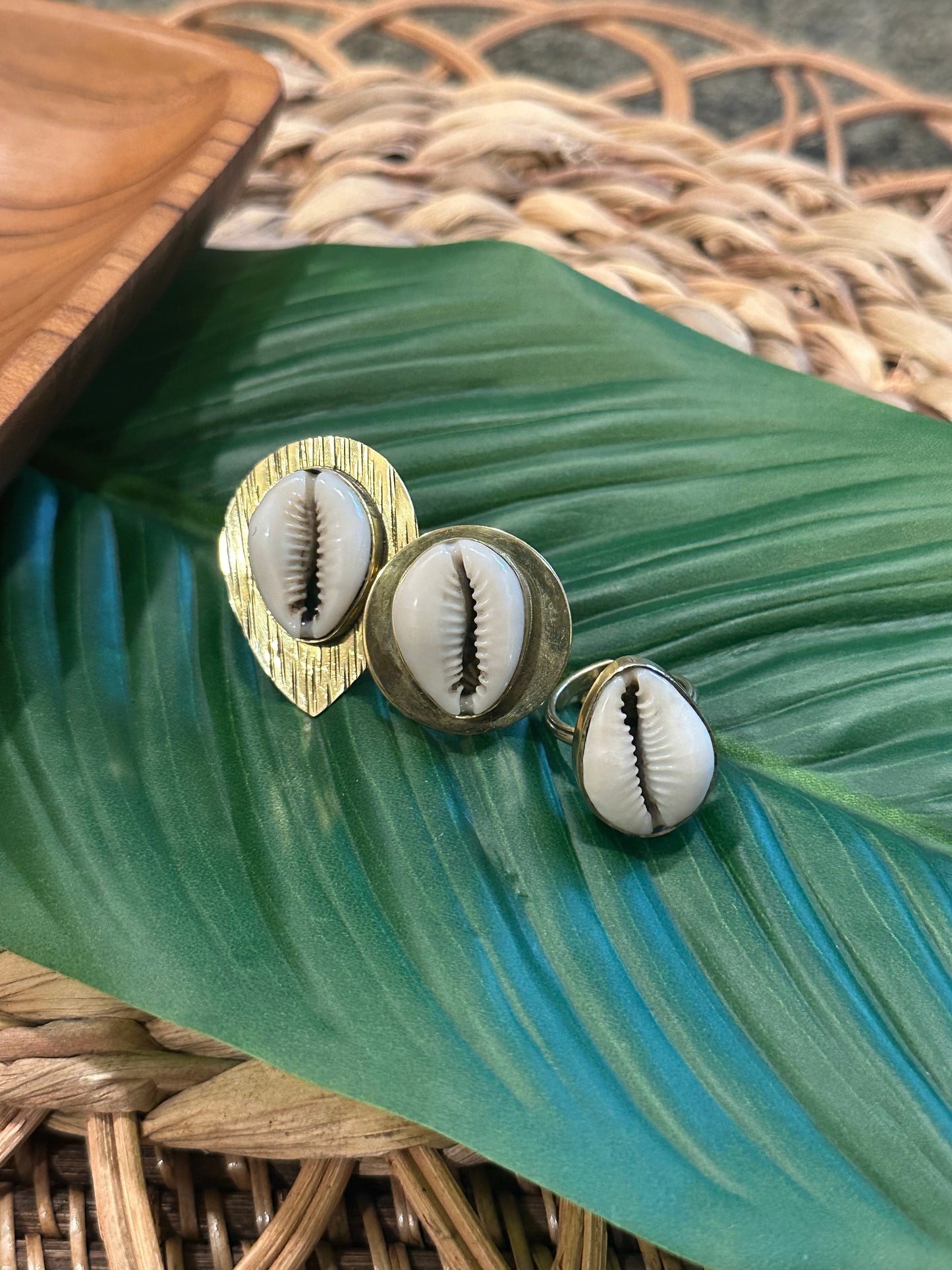 Cowrie Shell Brass Ring Style 2