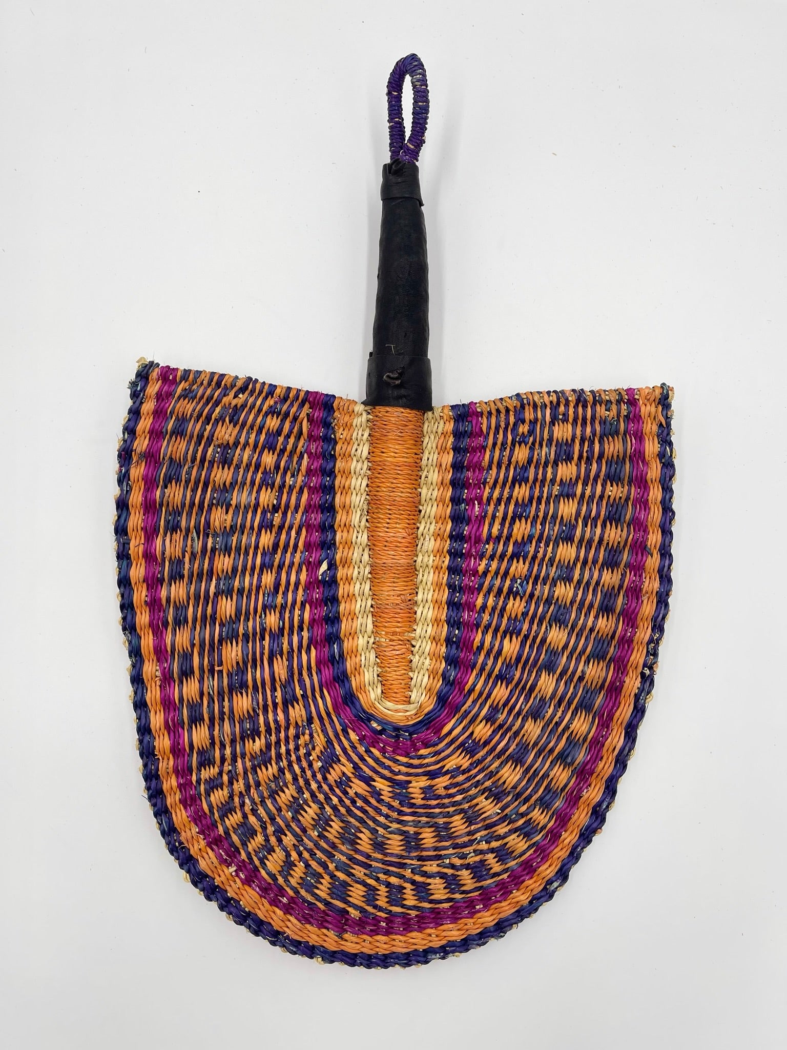 MAROON GOLDEN WOVEN AFRICAN FAN