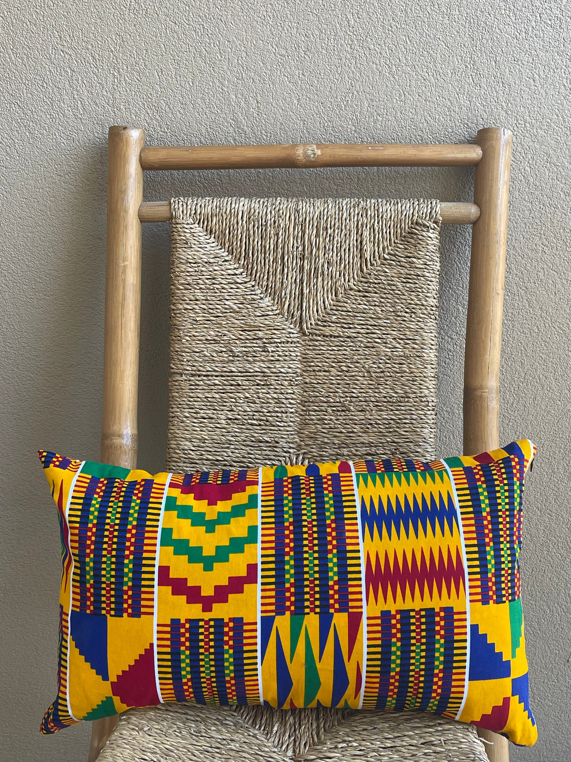 Yellow Kente Pillow Cover