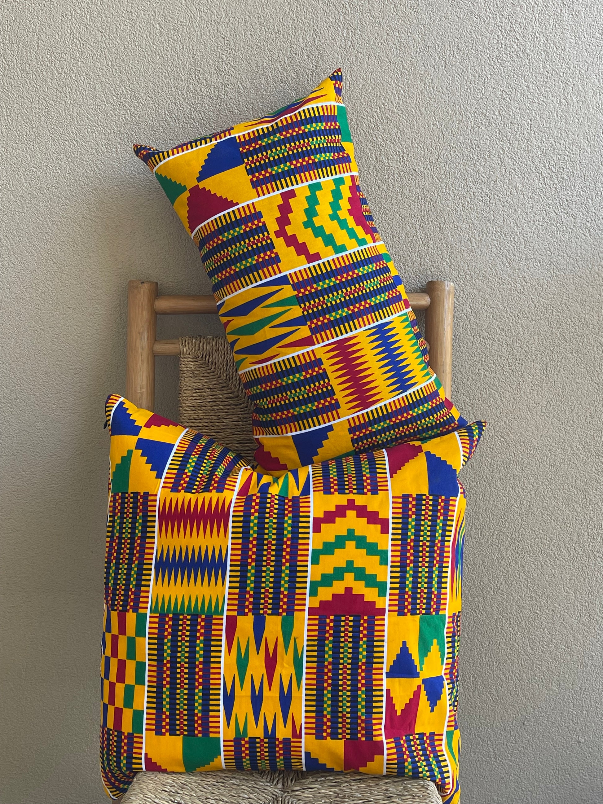 Yellow Kente Pillow Cover