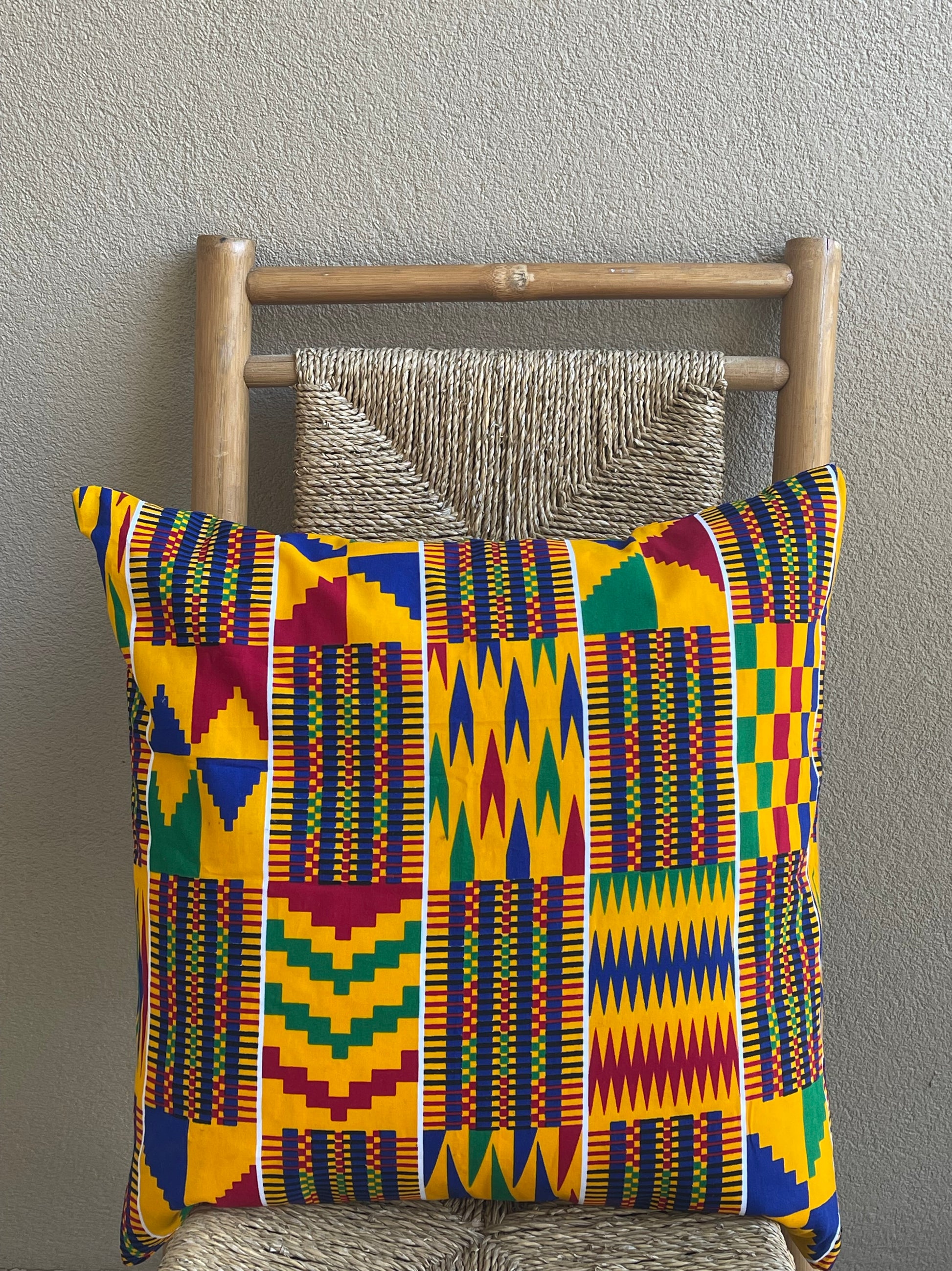 Yellow Kente Pillow Cover