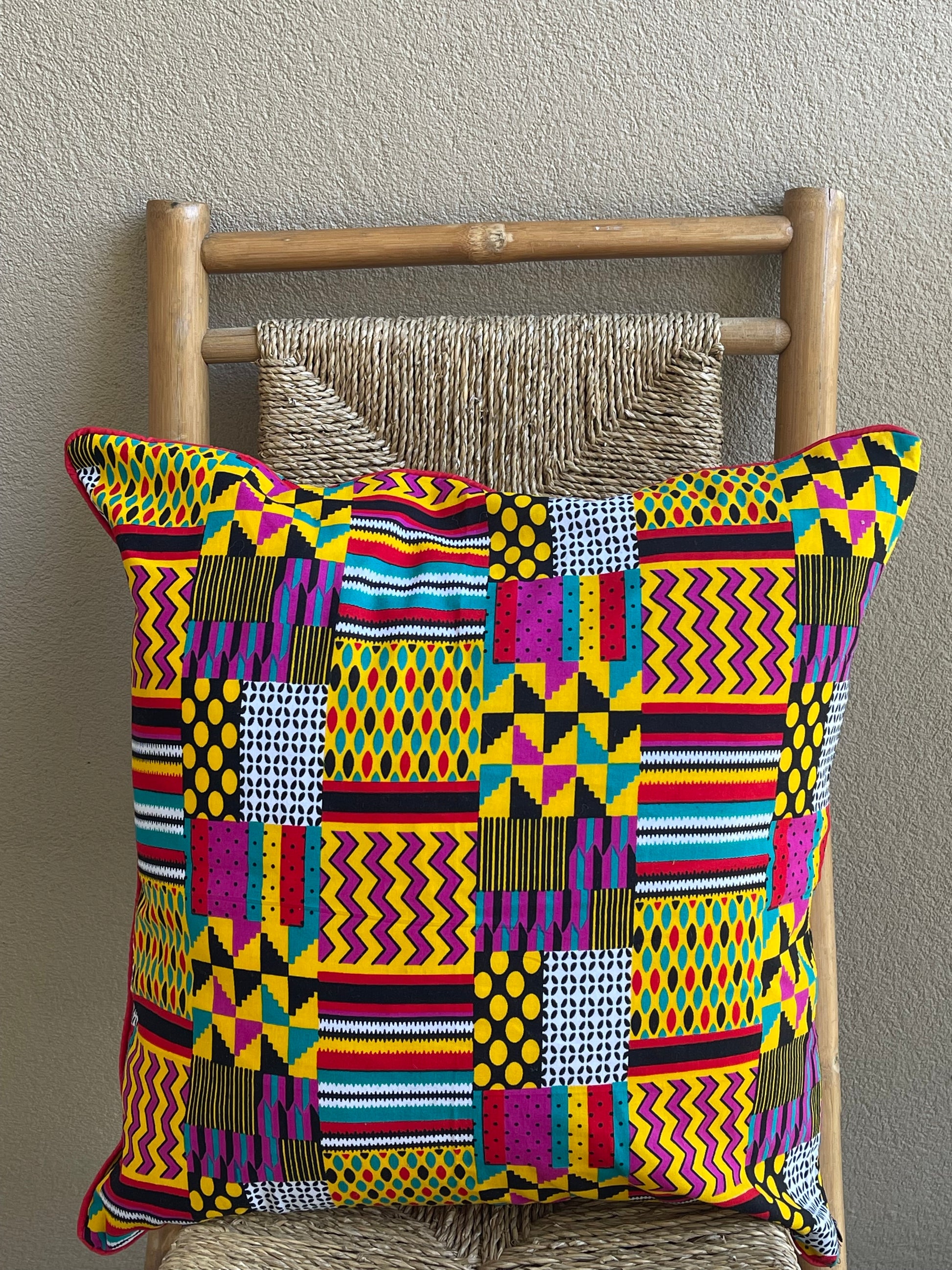 Yellow Kente Pillow Cover