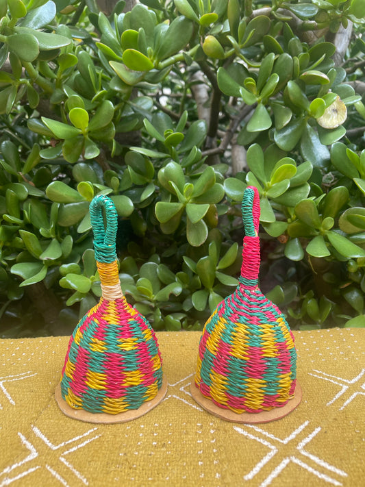 Single Turquoise Red Caxixi Shaker