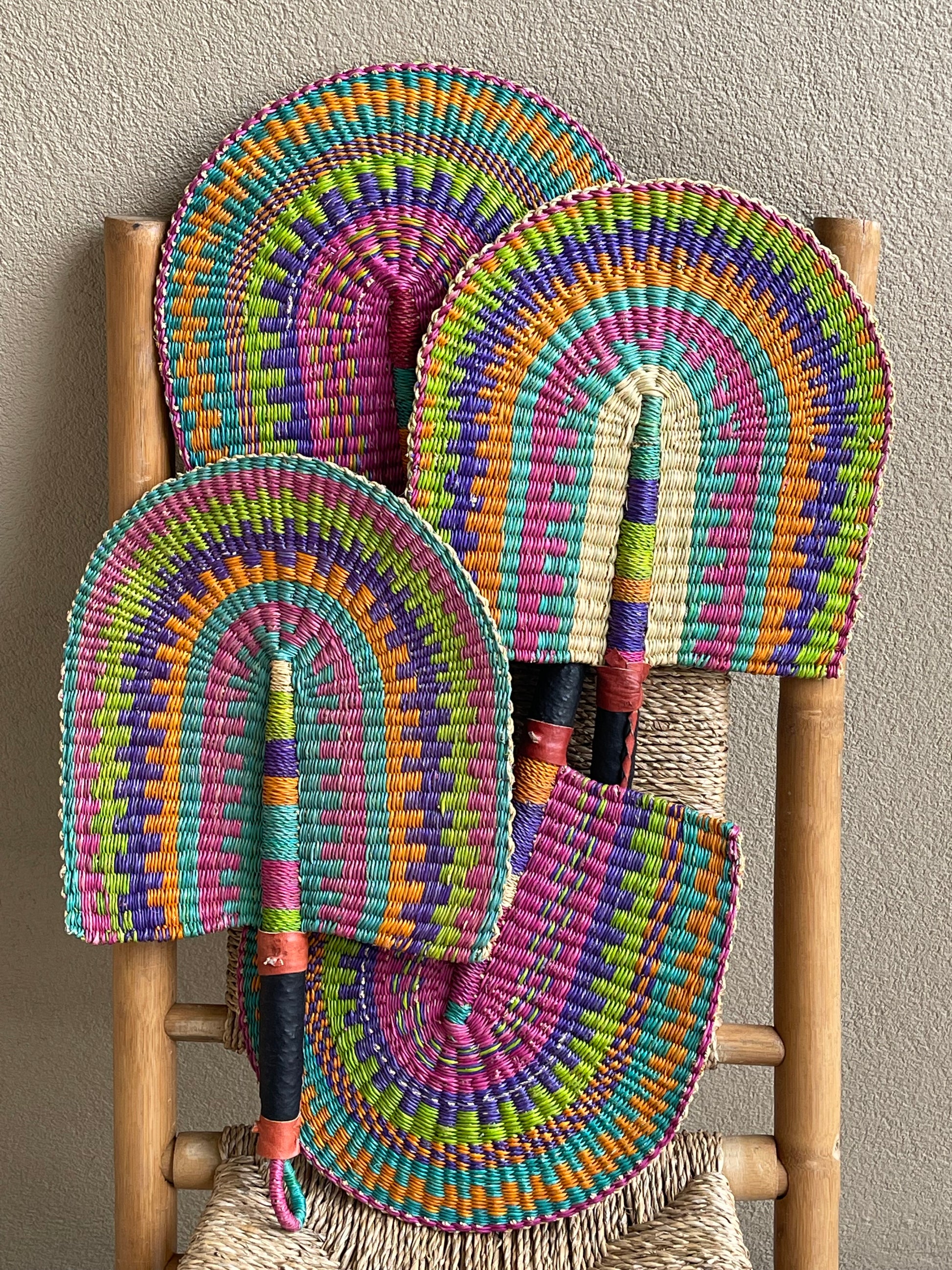 TROPICAL WOVEN AFRICAN FAN