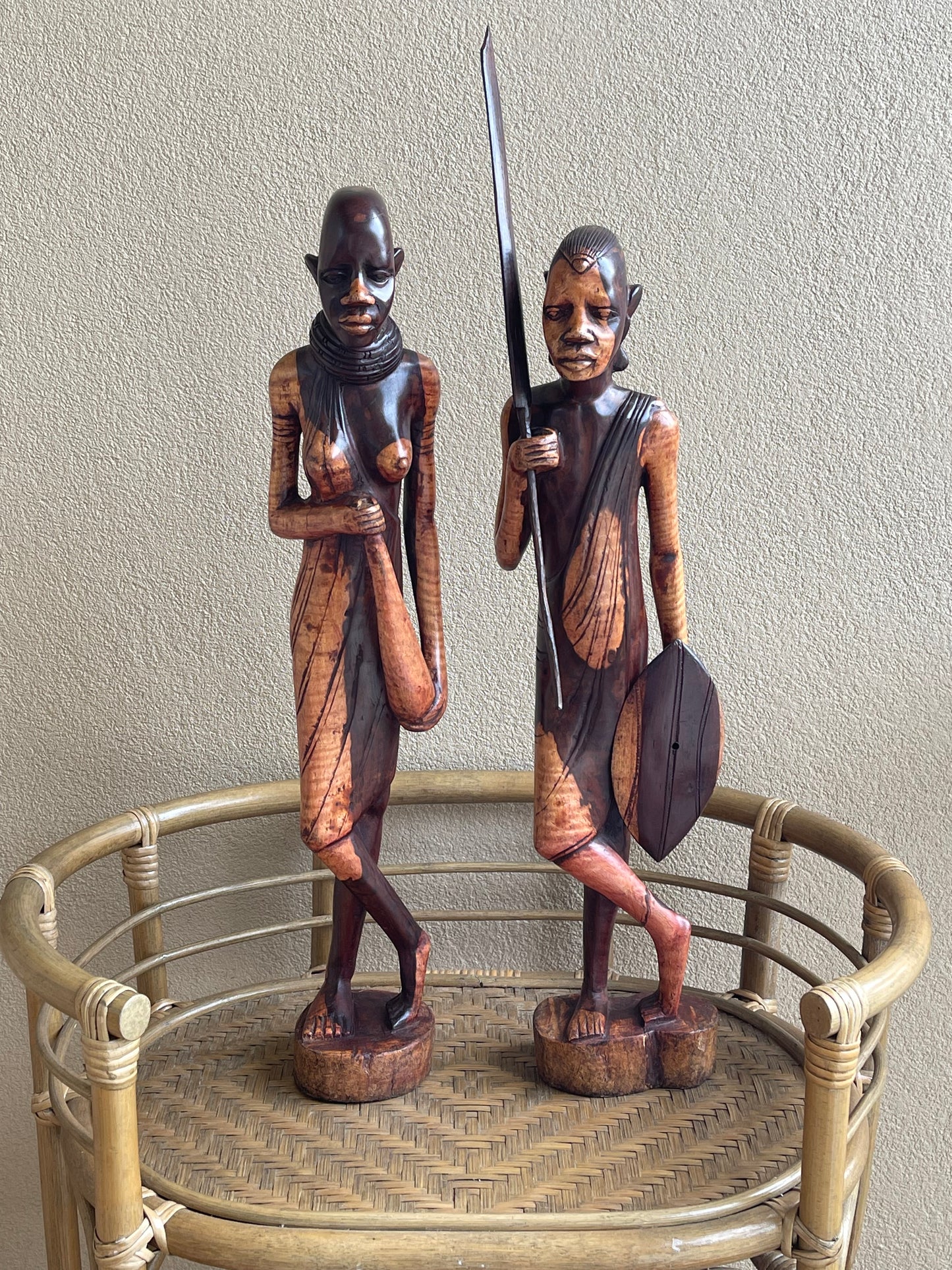 Maasai Woman Statue in Ebony Wood