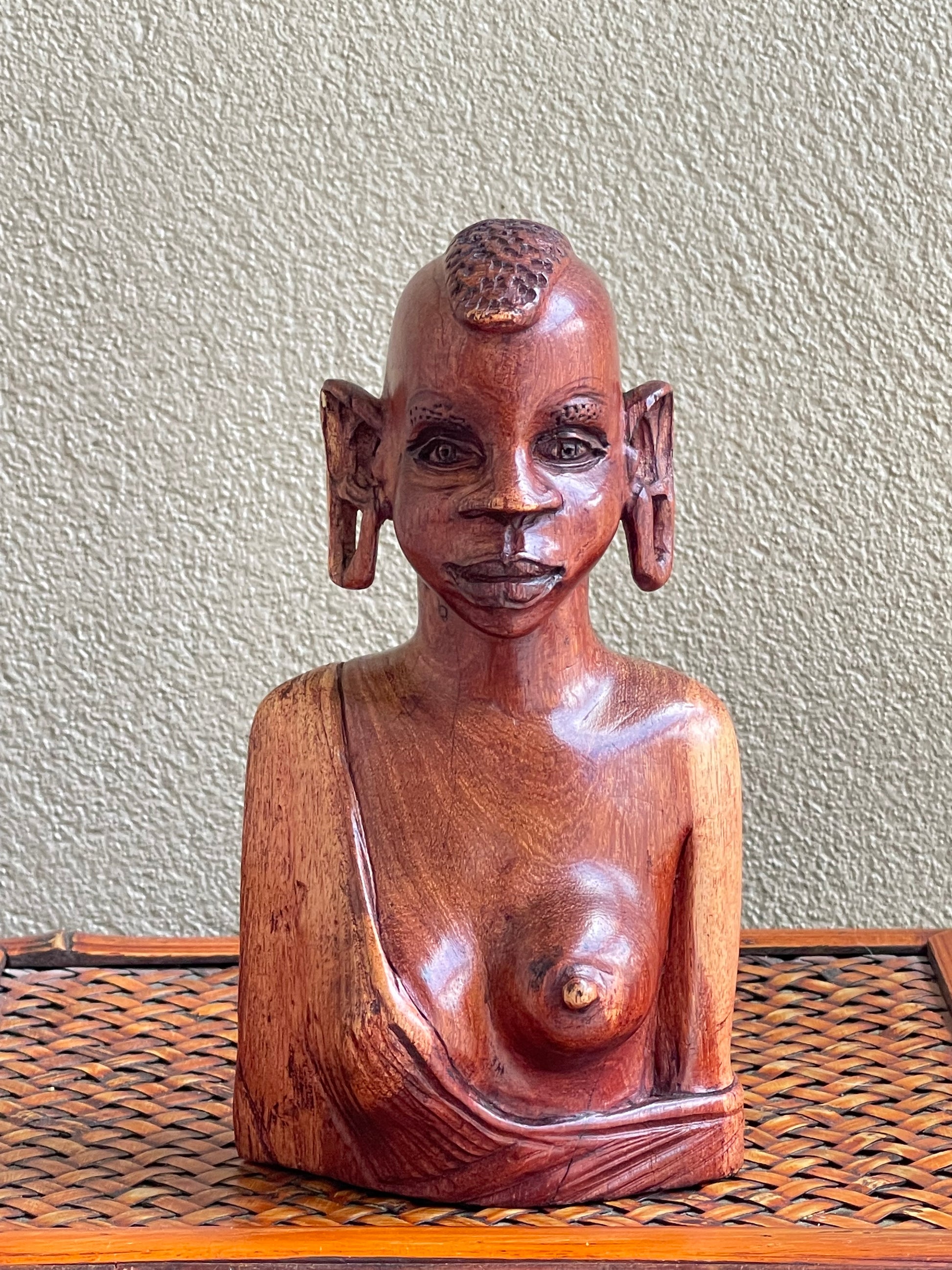 Turkana Woman Bust in Mahogany Wood