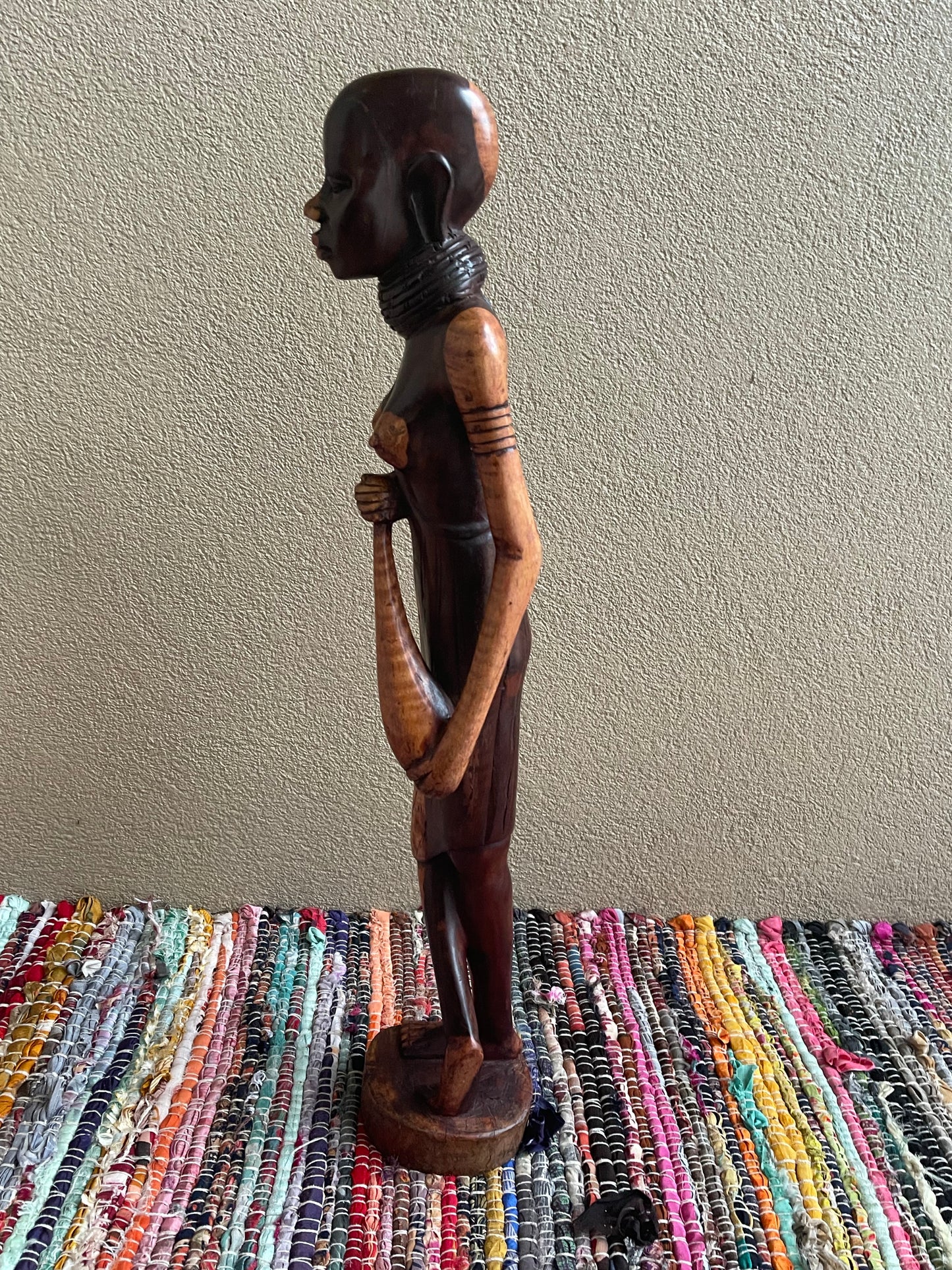 Maasai Woman Statue in Ebony Wood