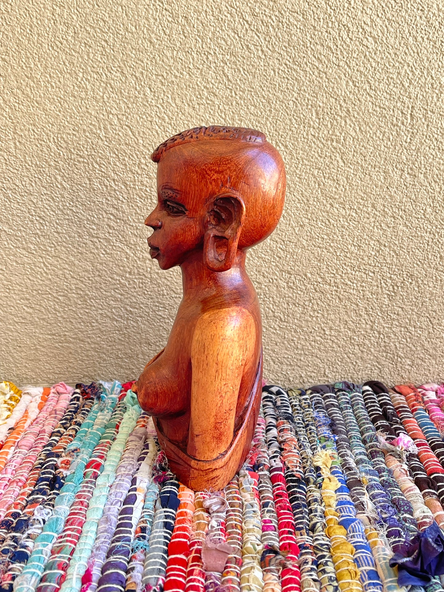 Turkana Woman Bust in Mahogany Wood