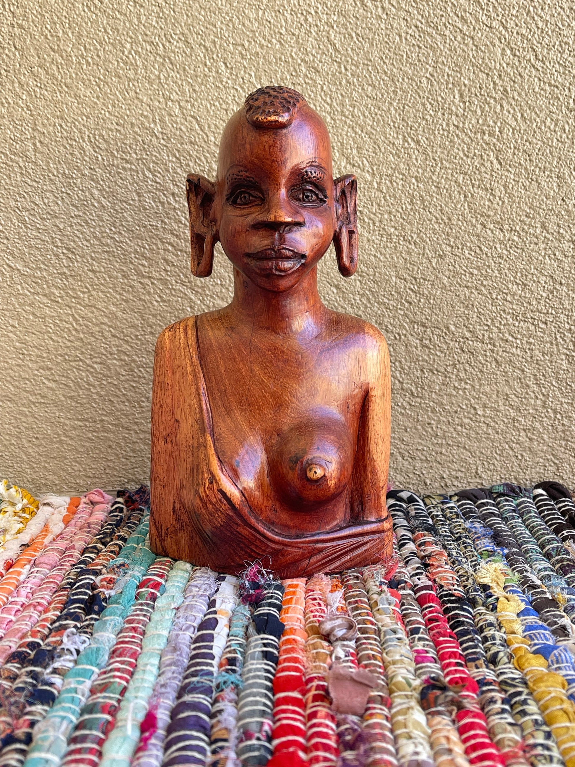 Turkana Woman Bust in Mahogany Wood