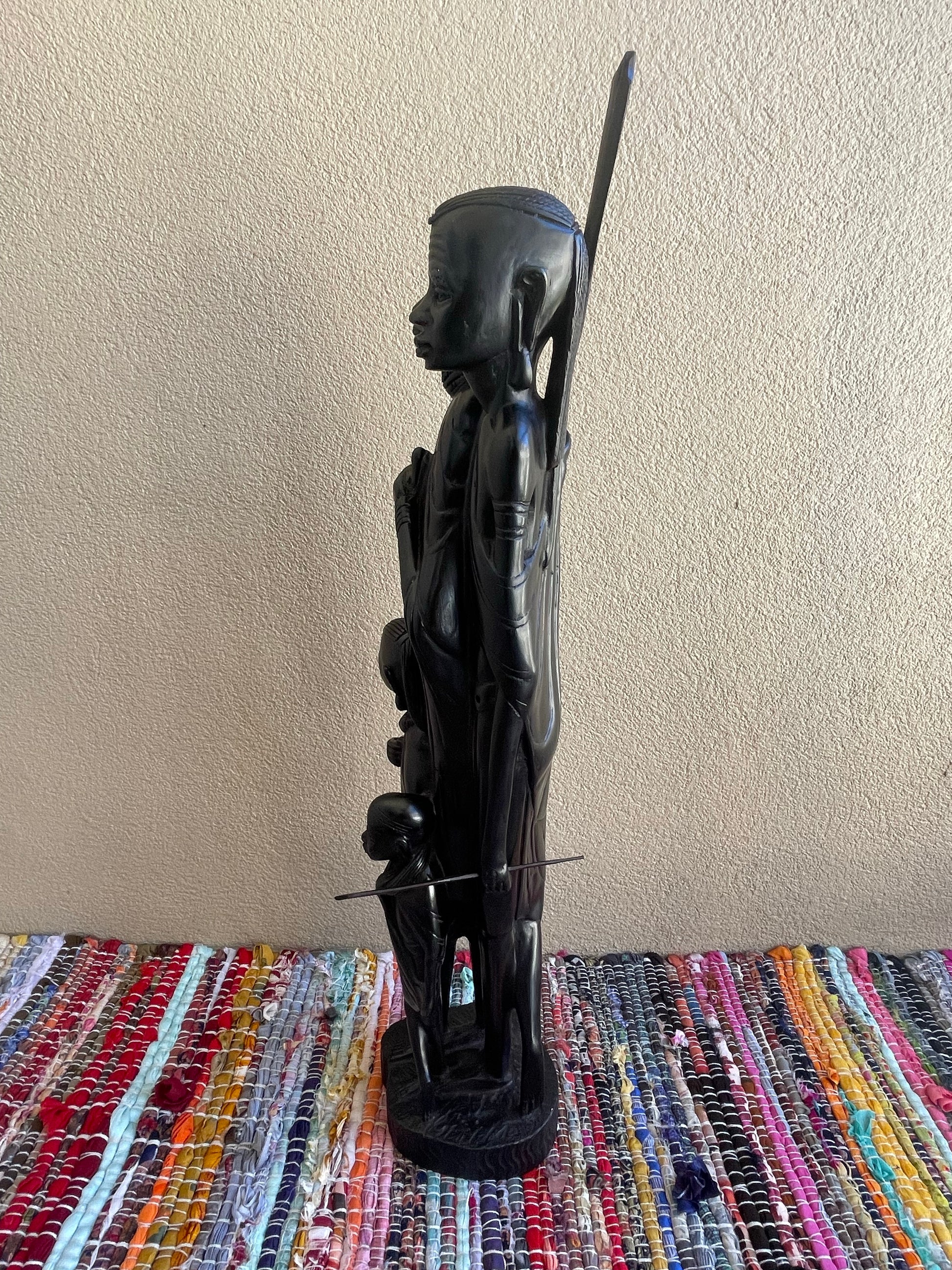 The Protector’s Statue - Large Size in Ebony Wood